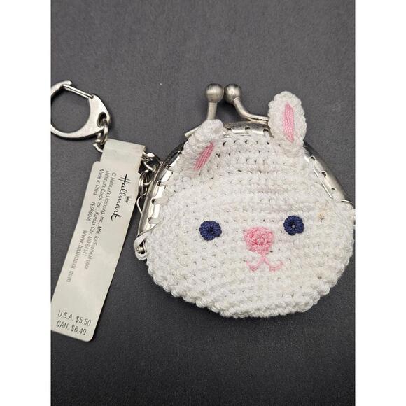 Hallmark Accessories - Hallmark Vintage Crochet Bunny Coin Purse Keychain - NWT